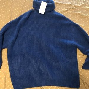 BNWT Zara women blue turtleneck sweater S